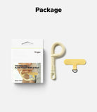 Holder Link Flow Finger Ring - Butter yellow phone strap, adhesive anchor, and retail packaging box.