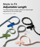 Holder Link Flow Hand Strap P-Type - Five colorful adjustable rope hand straps with T-shaped plastic keepers on a white background.
