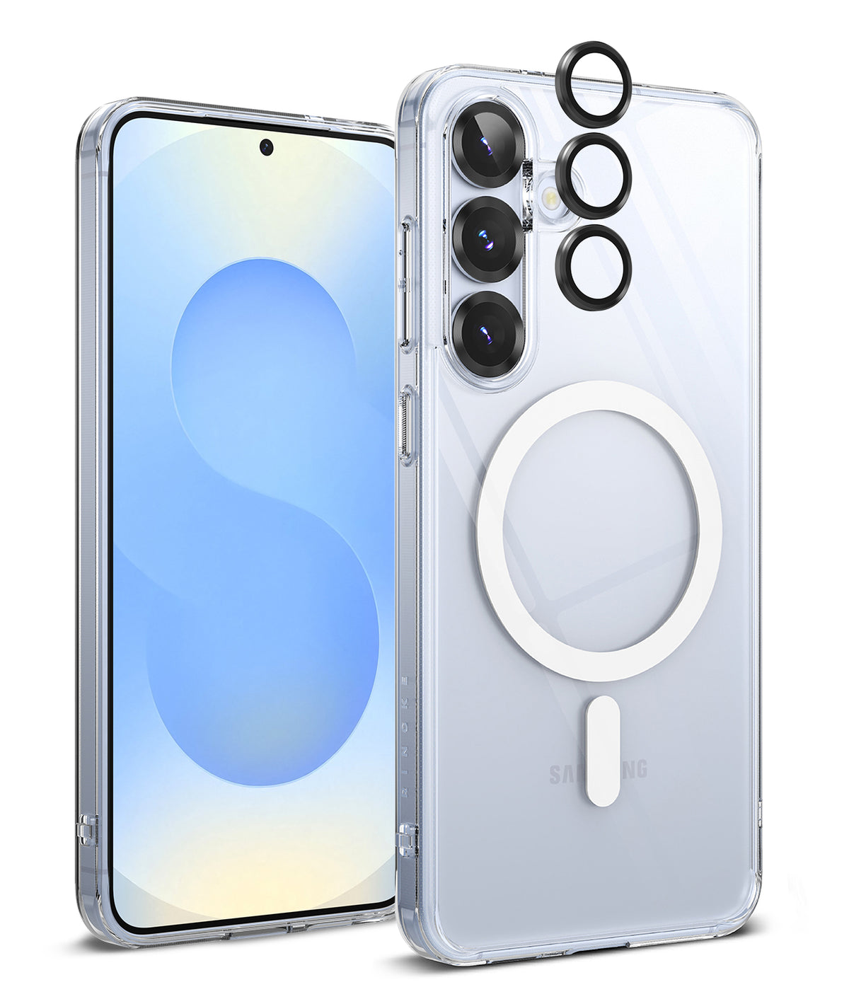 [Bundle] Galaxy S25 | Fusion Magnetic - Clear phone case with magnetic ring and lens protectors for Galaxy S25.