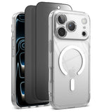[Bundle] iPhone 17 Pro | Fusion Magnetic - Clear magnetic phone case with screen protector layers on an iPhone 17 Pro.