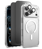 [Bundle] iPhone 17 Pro | Fusion Magnetic - Clear MagSafe case, screen protector, and lens rings for iPhone 17 Pro.