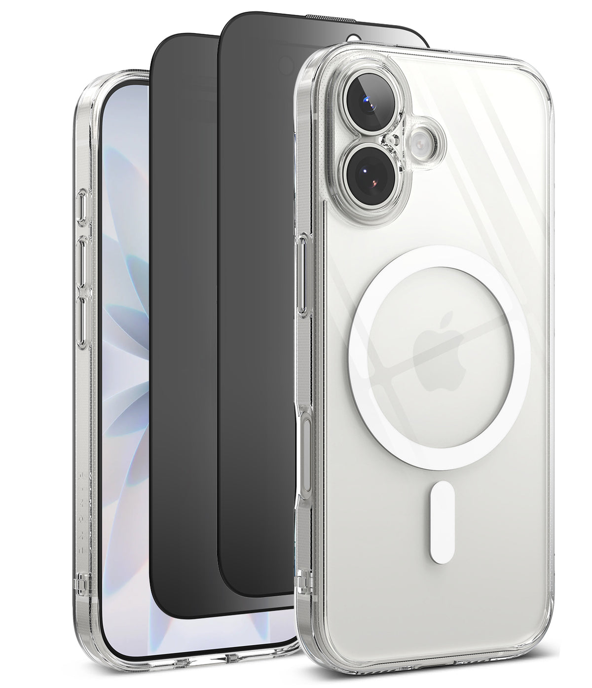 [Bundle] iPhone 17 | Fusion Magnetic - Clear magnetic phone case with screen protector layers on a white background.