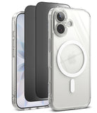 [Bundle] iPhone 17 | Fusion Magnetic - Clear magnetic phone case with screen protector layers on a white background.
