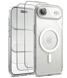 [Bundle] iPhone Air | Fusion Magnetic - Clear magnetic phone case with screen protectors layered behind it.