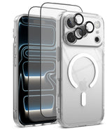 [Bundle] iPhone 17 Pro | Fusion Magnetic - iPhone 17 Pro | Fusion Magnetic - Clear magnetic phone case with screen protector and lens covers on an iPhone.