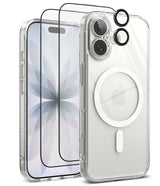 [Bundle] iPhone 17 | Fusion Magnetic - iPhone 17 | Fusion Magnetic - Clear magnetic phone case with two screen protectors and two camera lens rings.