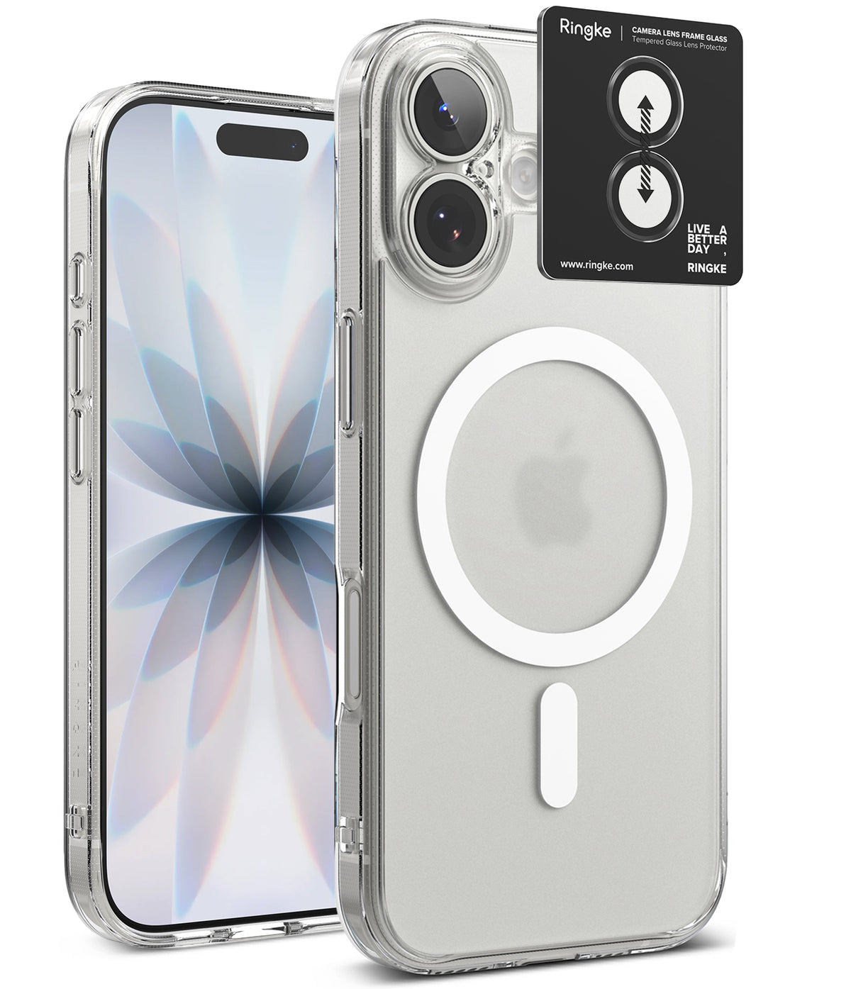 [Bundle] iPhone 17 | Fusion Magnetic - Clear iPhone case with MagSafe ring and a separate camera lens protector card.