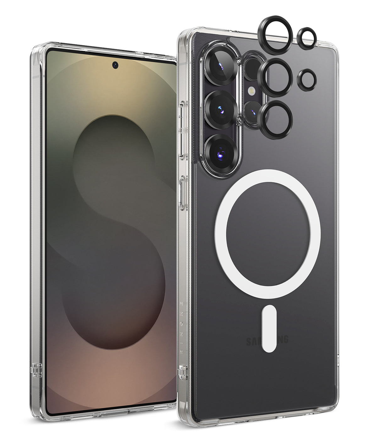[Bundle] Galaxy S25 Ultra | Fusion Magnetic - Galaxy S25 Ultra | Fusion Magnetic - Clear phone case with magnetic ring and separate camera lens protectors.