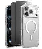 [Bundle] iPhone 17 Pro | Fusion Magnetic - iPhone 17 Pro | Fusion Magnetic - Clear magnetic phone case with screen protector layers shown behind an iPhone.