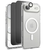 [Bundle] iPhone Air | Fusion Magnetic - Clear iPhone case with MagSafe ring, screen protector, and camera lens ring.