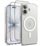 [Bundle] iPhone 17 | Fusion Magnetic - Clear magnetic phone case and two screen protectors for iPhone 17 on a white background.