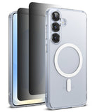 [Bundle] Galaxy S25 | Fusion Magnetic - Galaxy S25 | Fusion Magnetic - Clear magnetic phone case for Galaxy S25 with a white circular ring on the back.