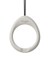 Finger Ring Strap [2 Pack] - A matte light gray ring-shaped phone strap with a black cord and Ringke branding.