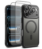 [Bundle] iPhone 17 Pro | Fusion Bold Magnetic Matte - iPhone 17 Pro | Fusion Bold Magnetic Matte - Black protective phone case with MagSafe ring, screen protector, and lens covers.
