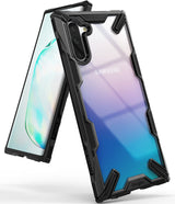 Galaxy Note 10 Case | Fusion-X - Black rugged protective case with clear back on a gradient Samsung Galaxy Note 10.