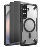 [Bundle] Galaxy S26 | Fusion-X Magnetic - Bundle Galaxy S26 | Fusion-X Magnetic - Clear protective phone case with black magnetic ring and reinforced corners.