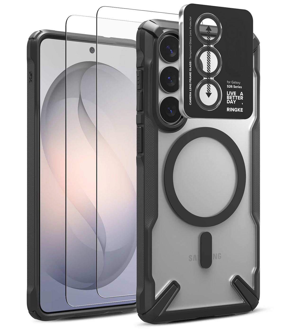 [Bundle] Galaxy S26 Plus | Fusion-X Magnetic - Clear phone case with magnetic ring and camera lens protector.