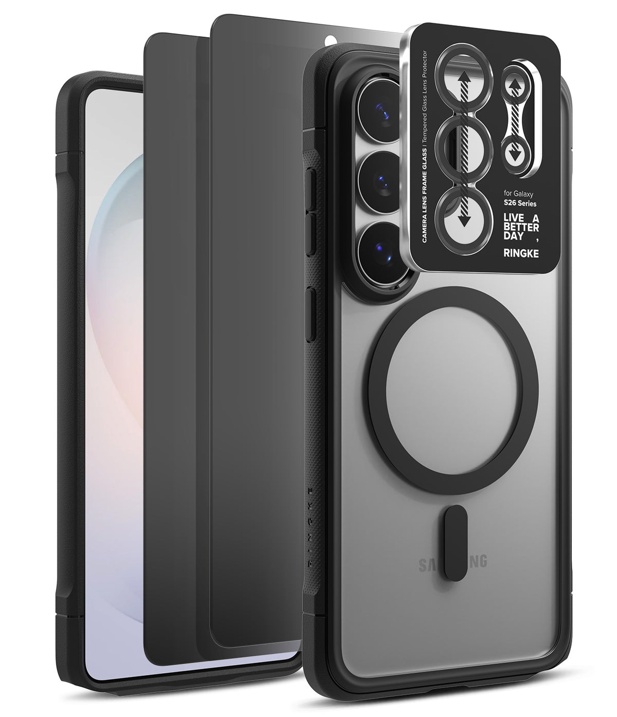 [Bundle] Galaxy S26 Ultra | Fusion Bold Magnetic - Galaxy S26 Ultra | Fusion Bold Magnetic - Black phone case with magnetic ring and camera lens protector overlay.