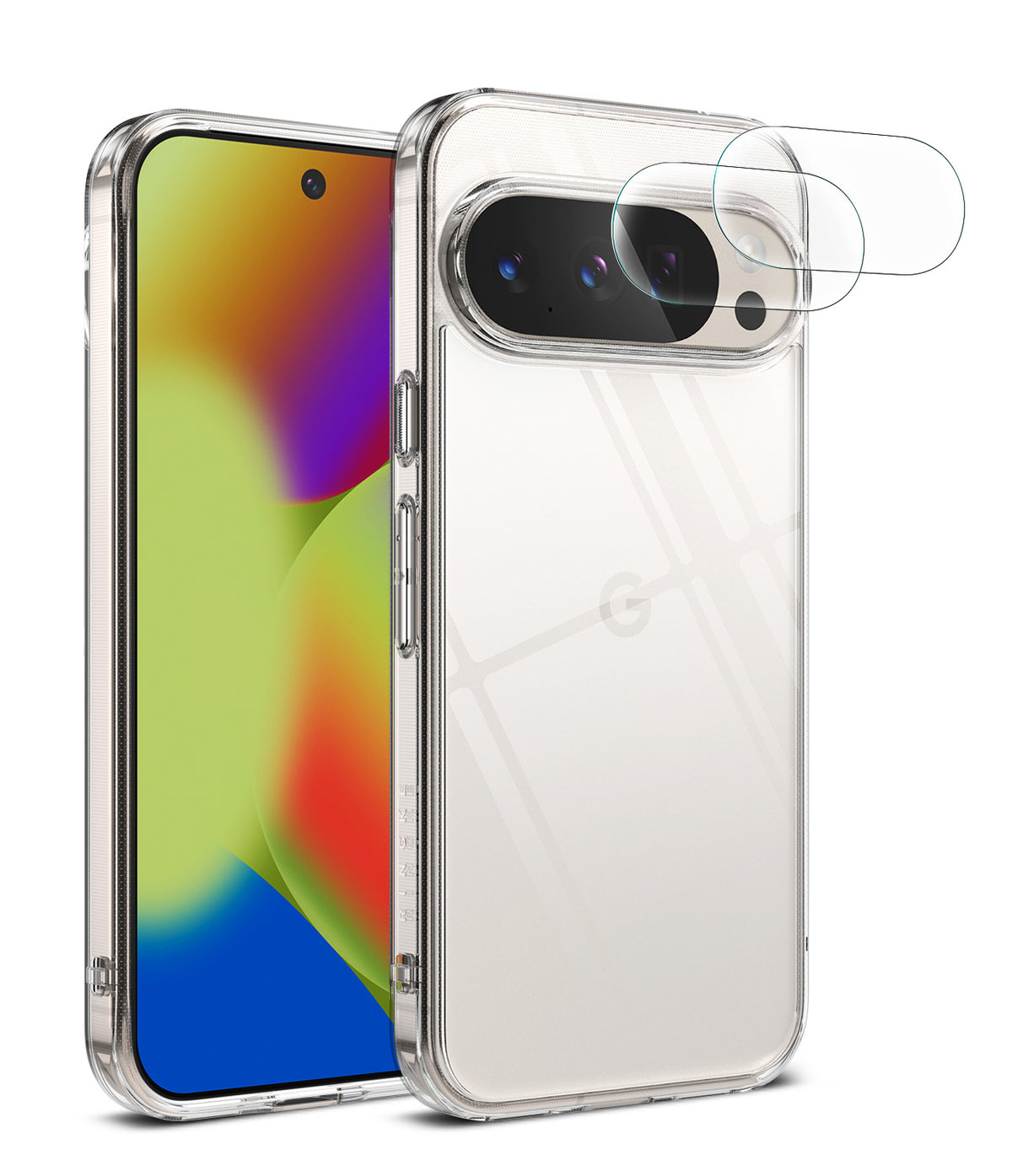 [Bundle] Google Pixel 10 Pro XL Case | Fusion - Google Pixel 10 Pro XL Case | Fusion - Clear phone case on a Pixel 10 Pro XL with two floating camera lens protectors.