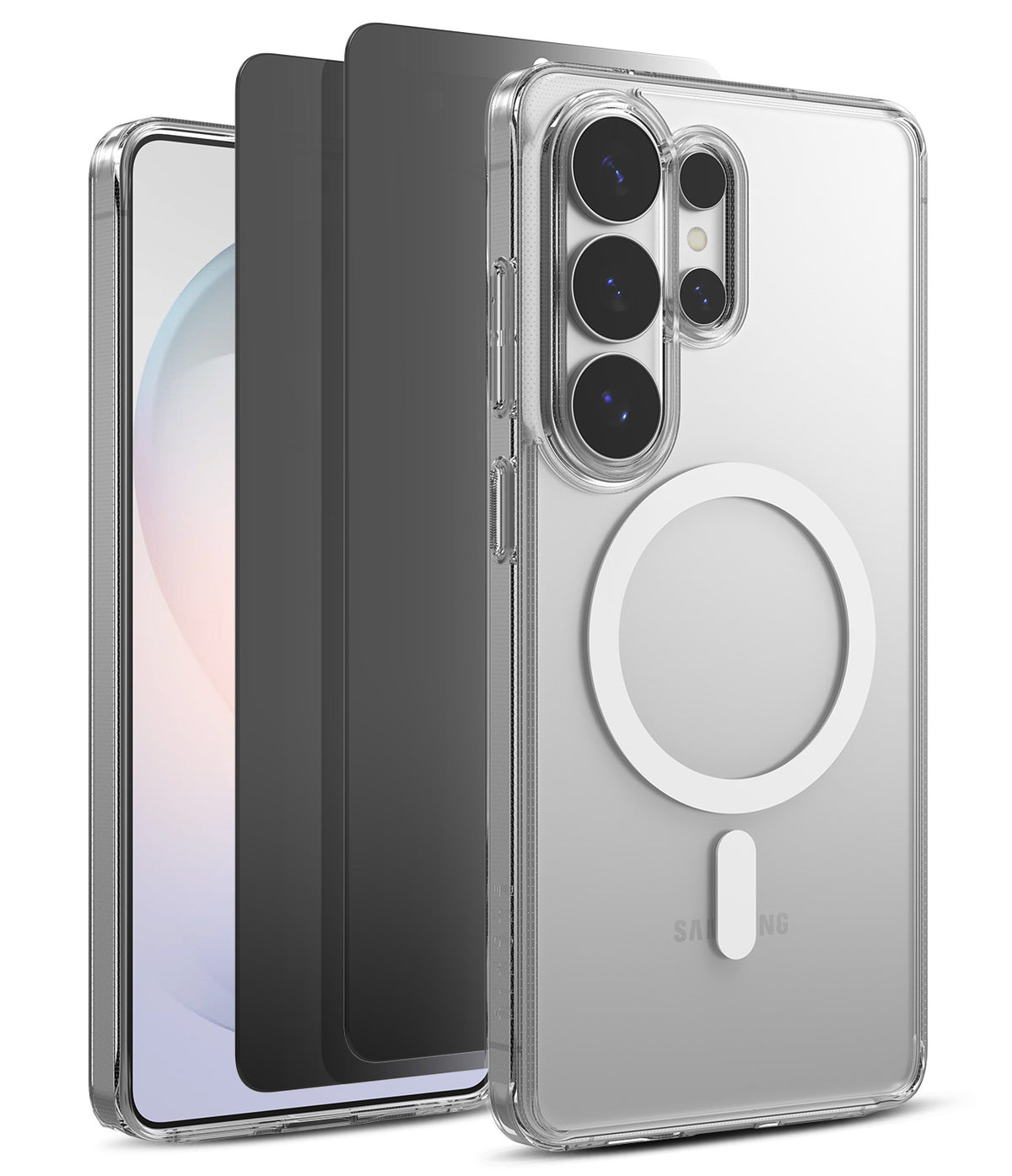 [Bundle] Galaxy S26 Ultra | Fusion Magnetic - Galaxy S26 Ultra | Fusion Magnetic - Clear magnetic phone case with camera cutouts and screen protector layers.