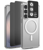 [Bundle] Galaxy S26 | Fusion Magnetic - Clear magnetic phone case with a black camera lens protector and screen film.