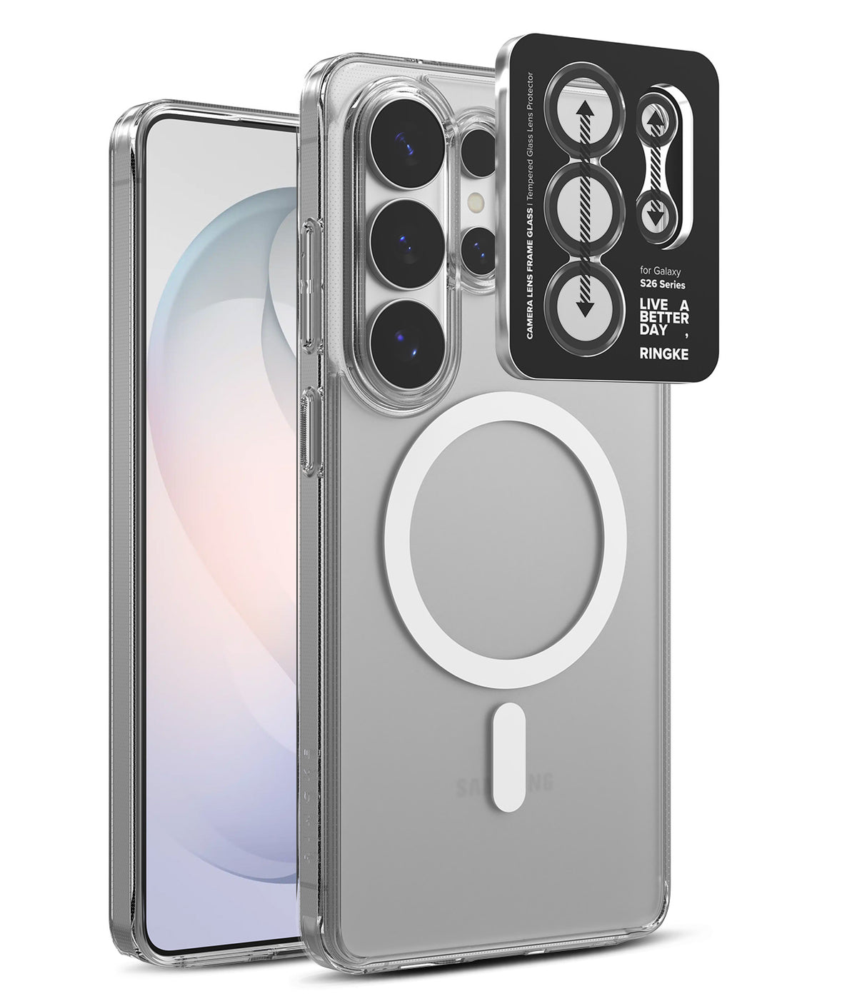 [Bundle] Galaxy S26 Ultra | Fusion Magnetic - Clear magnetic phone case with lens protector for Galaxy S26 Ultra.