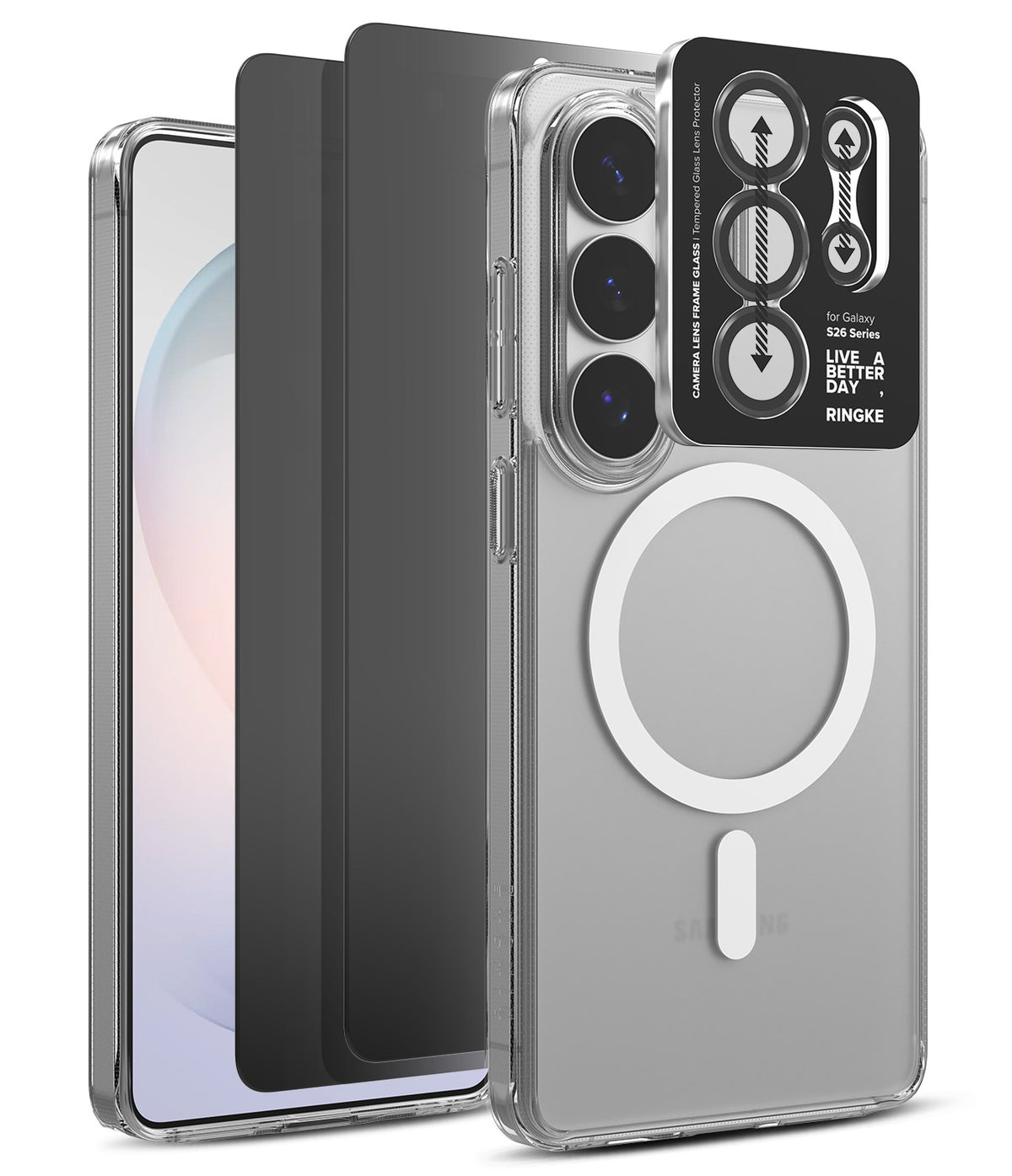 [Bundle] Galaxy S26 Ultra | Fusion Magnetic - Galaxy S26 Ultra | Fusion Magnetic - Clear phone case with magnetic ring and black camera lens protector overlay.