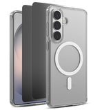 [Bundle] Galaxy S26 | Fusion Magnetic - Clear magnetic phone case with a white ring, shown alongside two screen protectors.