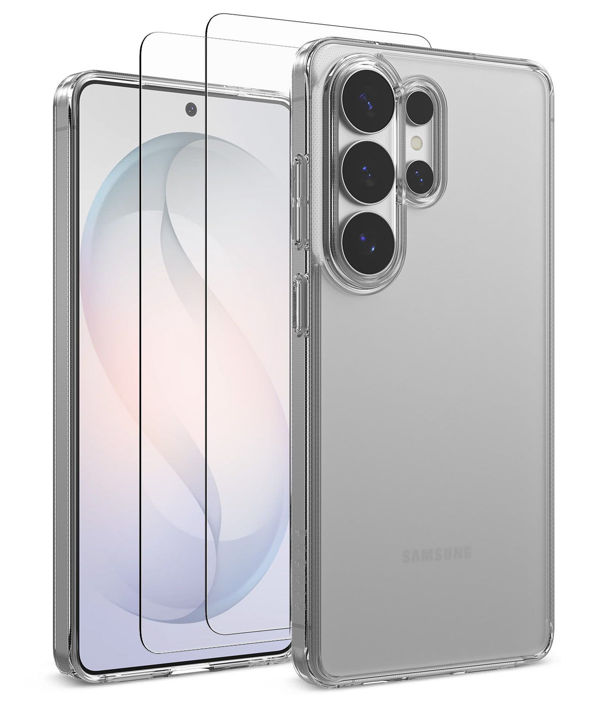 [Bundle] Galaxy S26 Ultra | Fusion - Clear phone case and screen protector displayed with a Galaxy S26 Ultra smartphone.