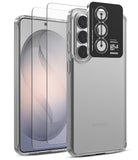 [Bundle] Galaxy S26 | Fusion - Clear phone case and camera lens protector for Galaxy S26 displayed with screen protector layers.