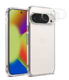 [Bundle] Google Pixel 10 Pro XL Case | Fusion Matte - Fusion Matte - Google Pixel 10 Pro XL in a clear matte case with two floating glass camera lens protectors.