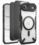 [Bundle] iPhone Air | Fusion-X Magnetic - Exploded view of a black magnetic phone case with a clear back and screen protector.