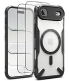 [Bundle] iPhone Air | Fusion-X Magnetic - Clear protective phone case with black frame and magnetic ring, plus screen protector.