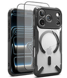 [Bundle] iPhone 17 Pro | Fusion-X Magnetic - iPhone 17 Pro | Fusion-X Magnetic - Rugged black protective case with MagSafe ring and screen protector on iPhone 17 Pro.