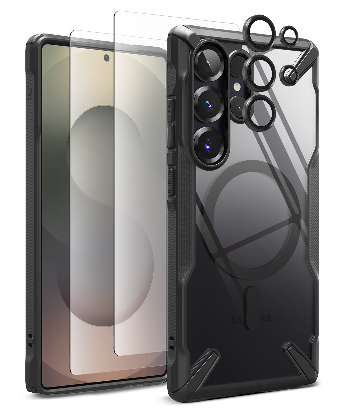 [Bundle] Galaxy S25 Ultra | Fusion-X Magnetic - Phone case, screen protector, and camera lens covers for Galaxy S25 Ultra.