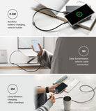 Ringke Fast Charging Basic Cable USB-A to USB-C - Three panels showing 0.5m, 1m, and 2m cable lengths in various use cases.