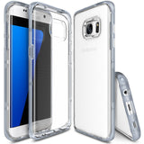 Galaxy S7 Edge Case | Frame - Clear protective phone case shown from front, back, and bottom angles on a white background.