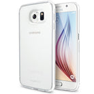 Galaxy S6 Case | Slim - A clear, slim protective case on a white Samsung Galaxy S6 smartphone.