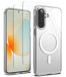 [Bundle] Galaxy A57 | Fusion Magnetic - Clear phone case with magnetic ring and screen protector for Galaxy A57.