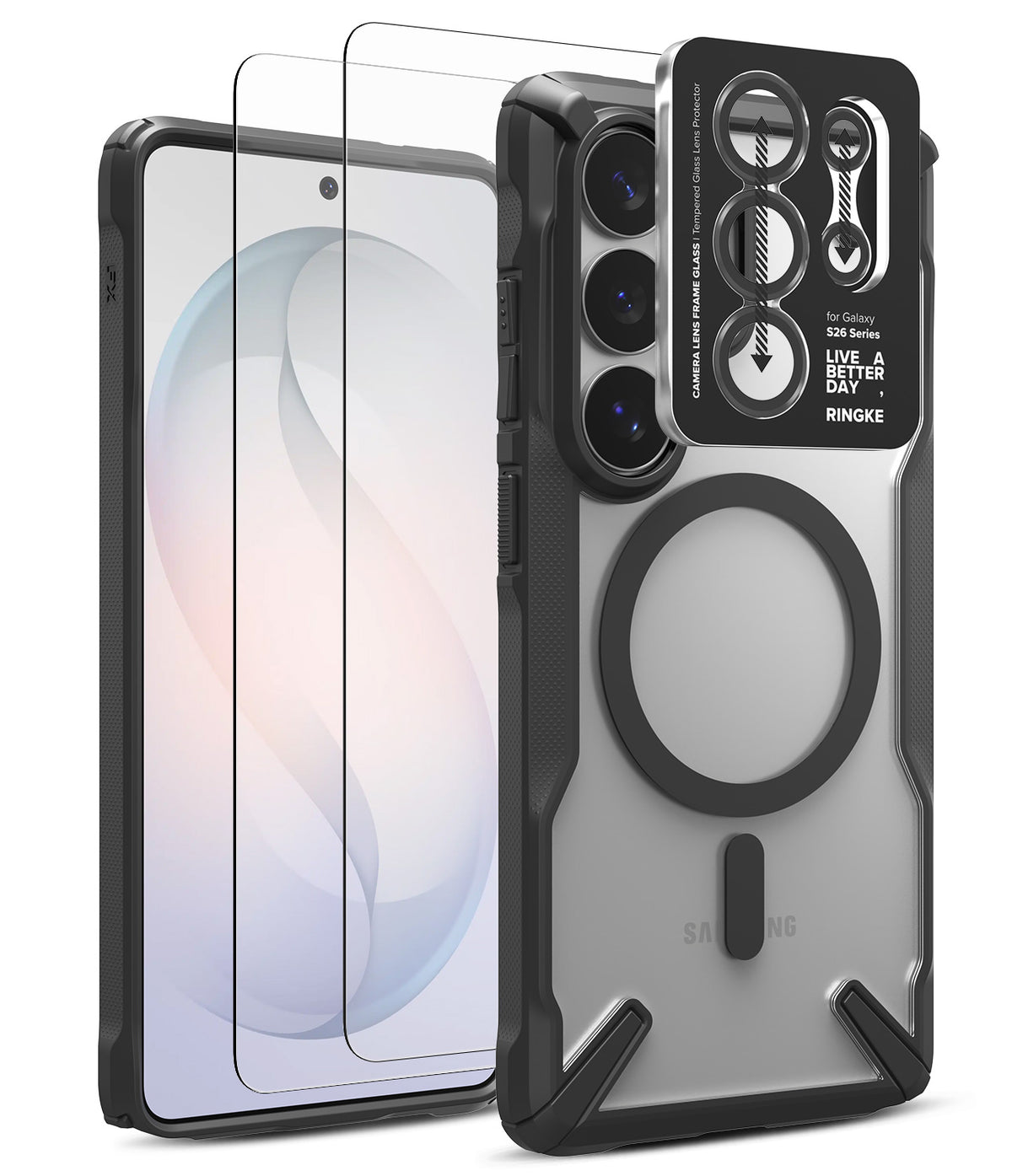[Bundle] Galaxy S26 Ultra | Fusion-X Magnetic - Galaxy S26 Ultra | Fusion-X Magnetic - Black magnetic phone case with camera lens protector and screen guard.