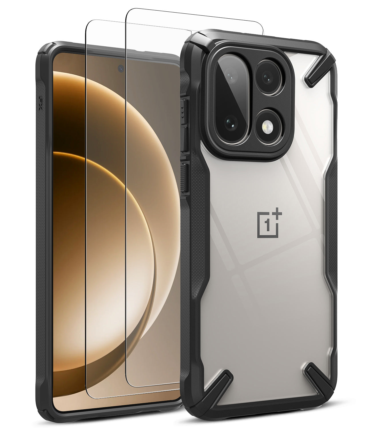 [Bundle] OnePlus 15 | Fusion-X - OnePlus 15 with a clear Fusion-X protective case and two screen protectors.