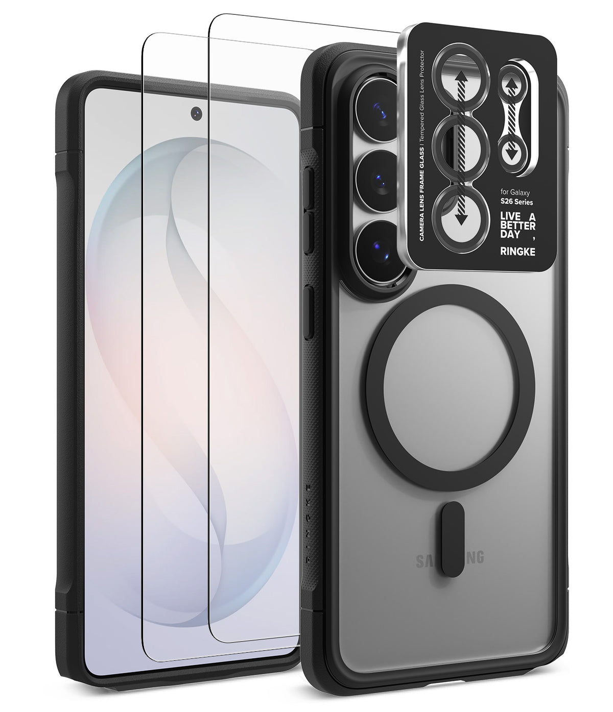 [Bundle] Galaxy S26 Ultra | Fusion Bold Magnetic - Galaxy S26 Ultra | Fusion Bold Magnetic - Black phone case with magnetic ring and camera lens protector bundle.