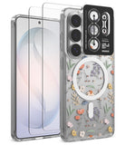 [Bundle] Galaxy S26 Ultra | Fusion Design Magnetic - Galaxy S26 Ultra | Fusion Design Magnetic - Floral clear phone case with magnetic ring and camera lens protector.