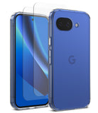 [Bundle] Google Pixel 10a Case | Fusion Matte - Google Pixel 10a Case | Fusion Matte - Clear protective case on a blue phone with a screen protector overlay.