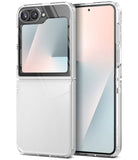 Galaxy Z Flip 7 FE Case | Fusion - Clear protective case on a Galaxy Z Flip 7 FE, showing both folded and unfolded views.