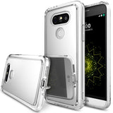 LG G5 | Mirror - Clear protective phone case on an LG G5, showing front, back, and side views with a reflective finish.