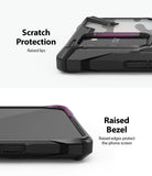 Galaxy S10 Lite Case | Fusion-X - Close-up of phone case showing raised lips around the camera and screen for protection.