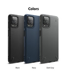 Galaxy A12 / A02 Case | Onyx - Three textured phone cases in black, navy, and dark gray arranged side-by-side.