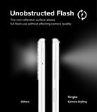 Galaxy A13 4G(LTE) | Camera Styling - Side-by-side comparison showing clear flash light with Ringke styling versus blocked light.