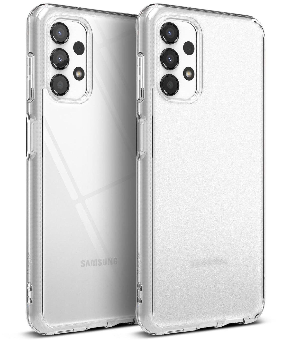 Galaxy A13 4G (LTE) Case | Fusion - Two clear protective phone cases shown from the back, highlighting camera cutouts.